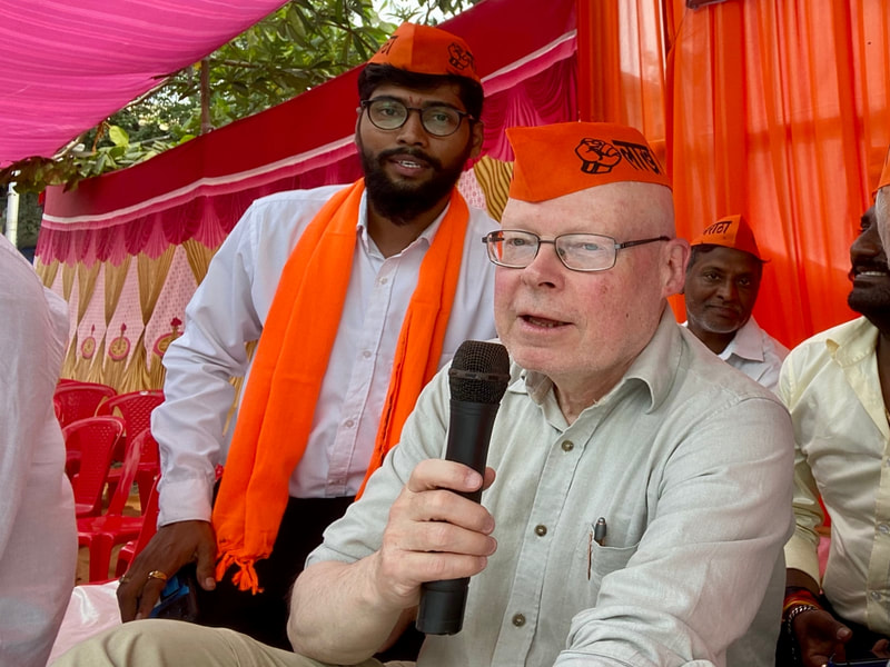 Nick makes his pitch for the national elections at a political rally in Mumbai